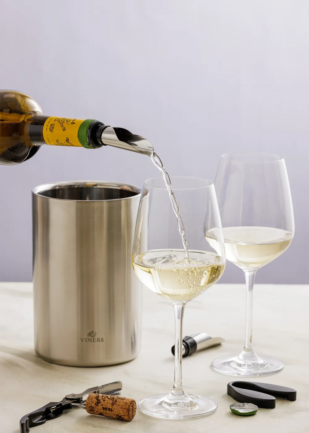 Viners Silver Double Wall Wine Cooler (1.3L) - One Size Image 3