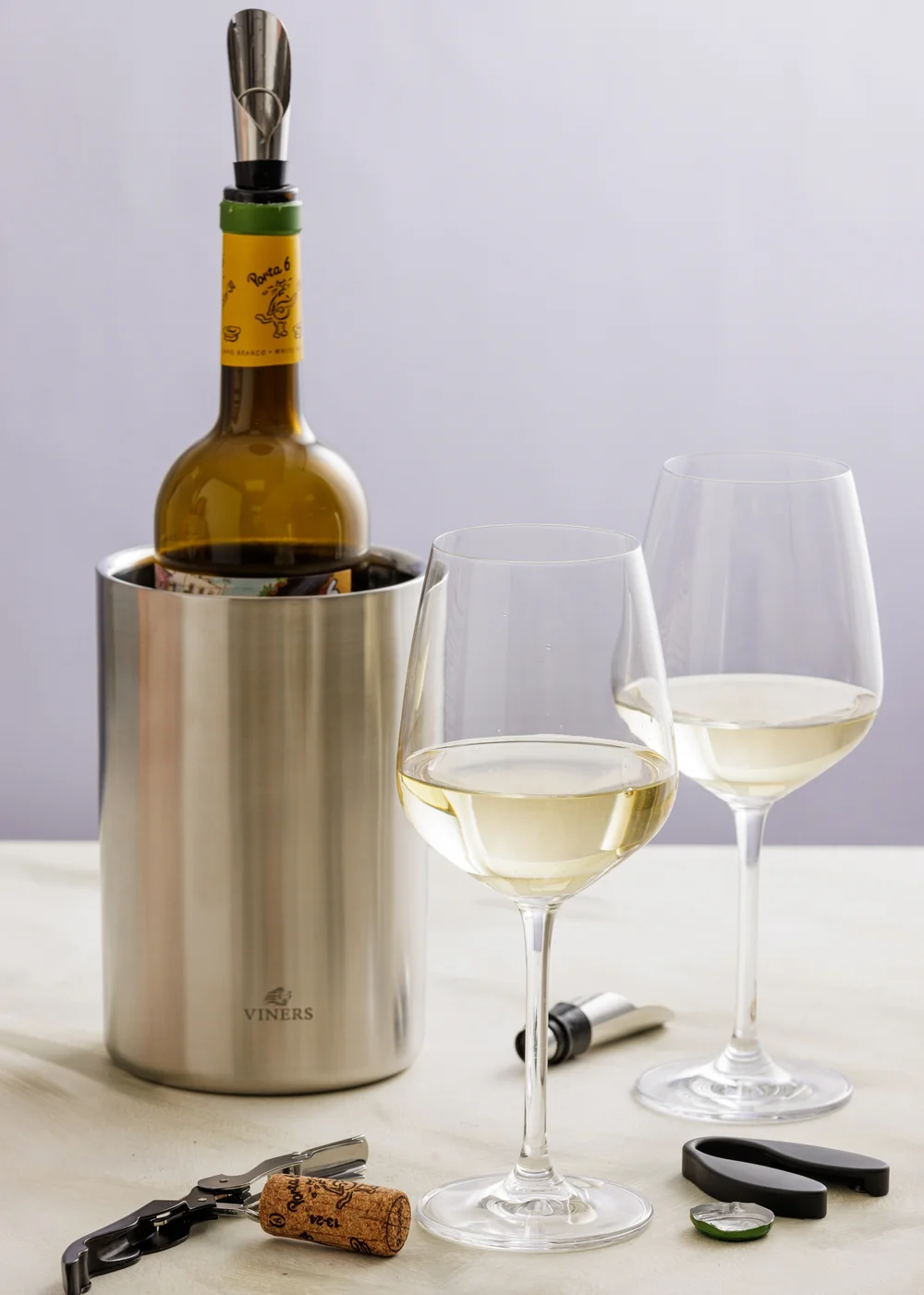 Viners Silver Double Wall Wine Cooler (1.3L) - One Size Image 2