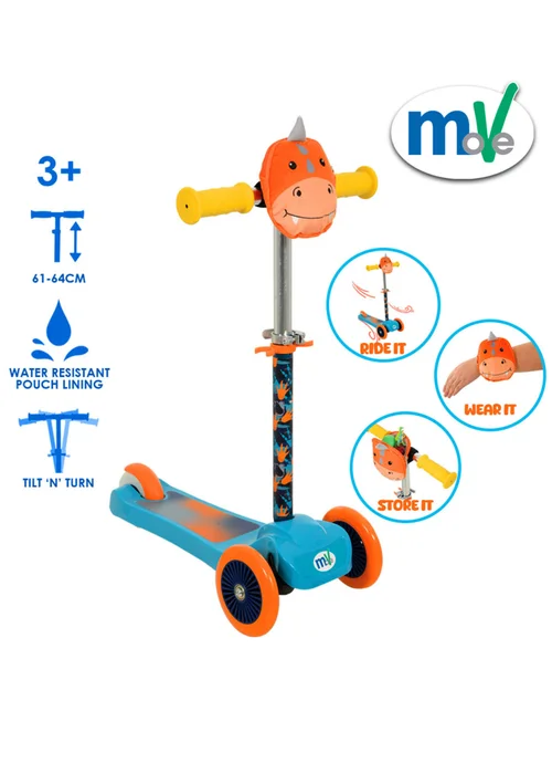 MoVe Mini Go Dino Tilt Scooter With Squishle - One Size Image 2