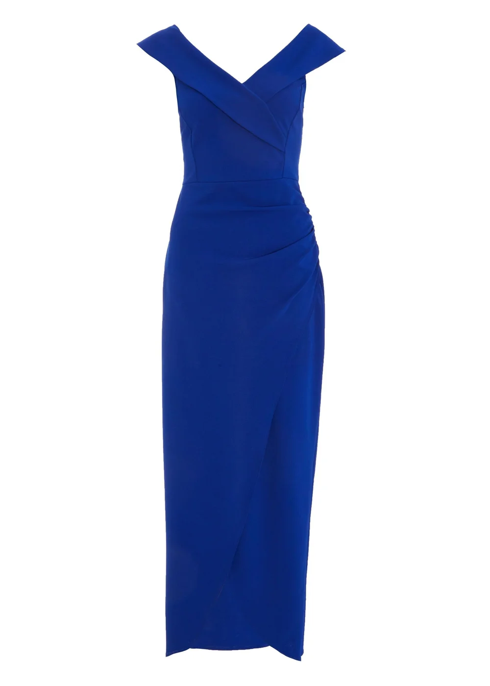 Quiz Blue Bardot Wrap Maxi Dress - 6 Image 4