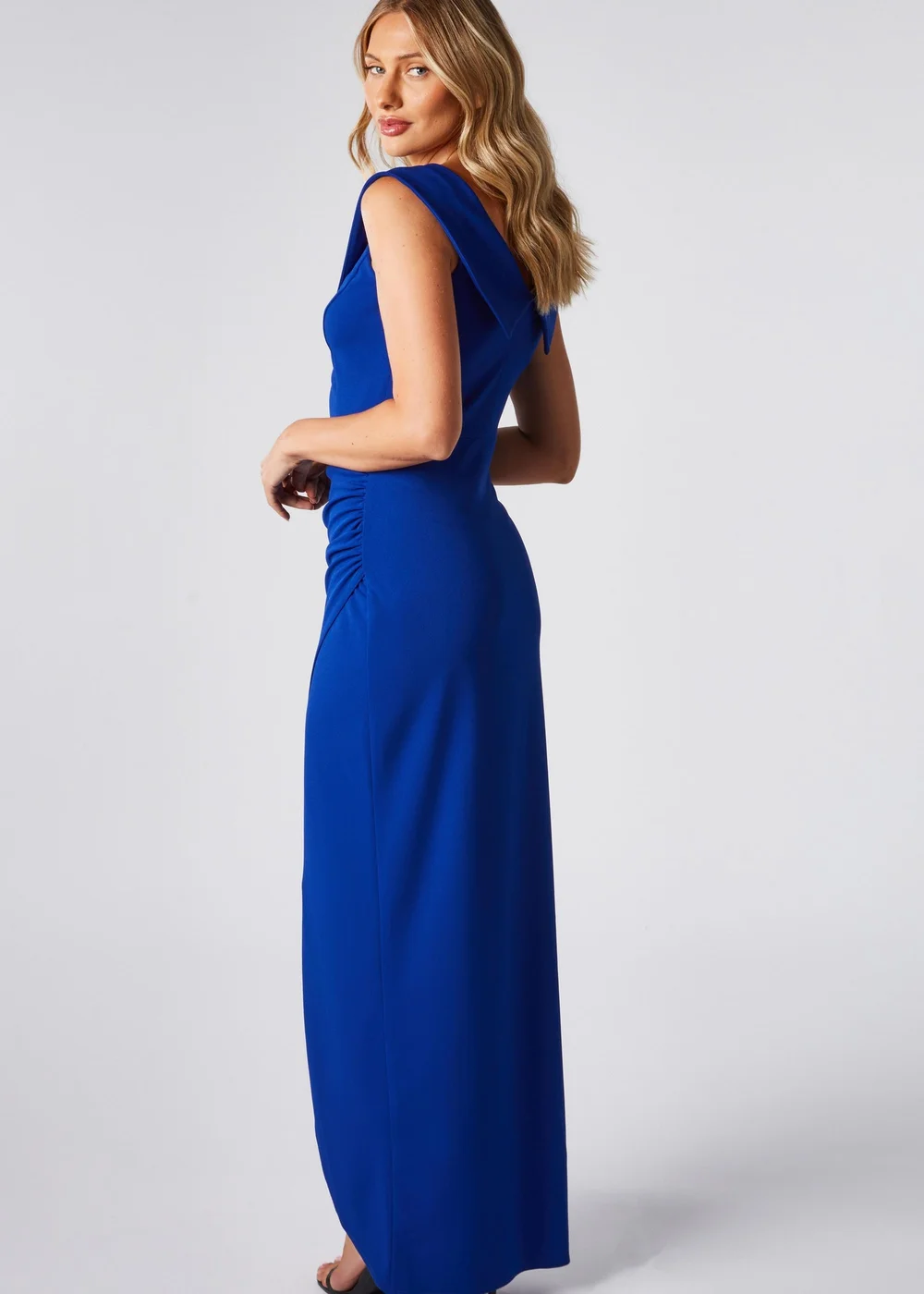Quiz Blue Bardot Wrap Maxi Dress - 6 Image 2