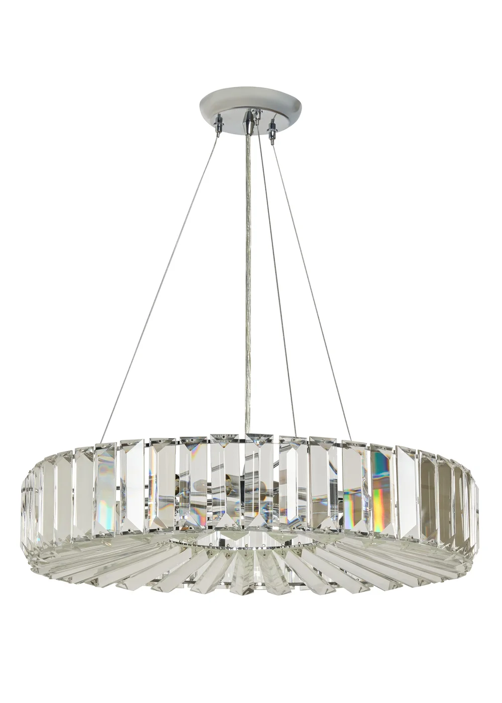 BHS Chrome Renee Crystal Pendant (35-115cm x 50cm) - One Size Image 4