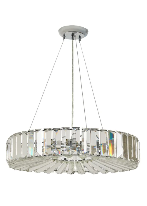 BHS Chrome Renee Crystal Pendant (35-115cm x 50cm) - One Size Image 4