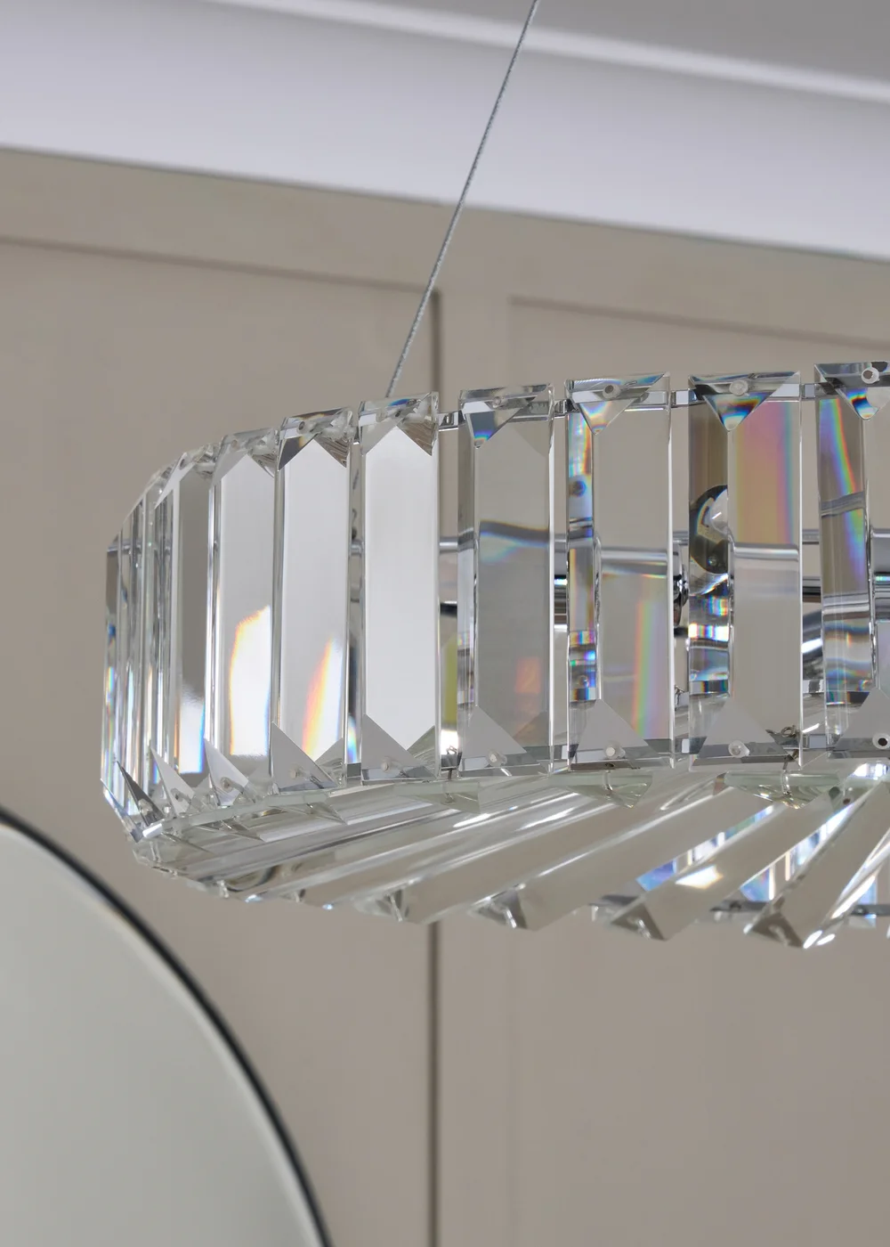 BHS Chrome Renee Crystal Pendant (35-115cm x 50cm) - One Size Image 3