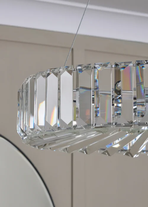 BHS Chrome Renee Crystal Pendant (35-115cm x 50cm) - One Size Image 3