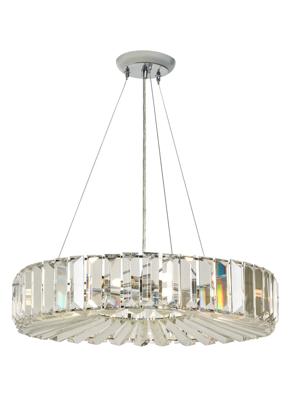 BHS Chrome Renee Crystal Pendant (35-115cm x 50cm) - One Size Image 5