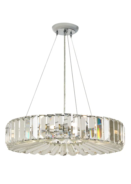 BHS Chrome Renee Crystal Pendant (35-115cm x 50cm) - One Size Image 5
