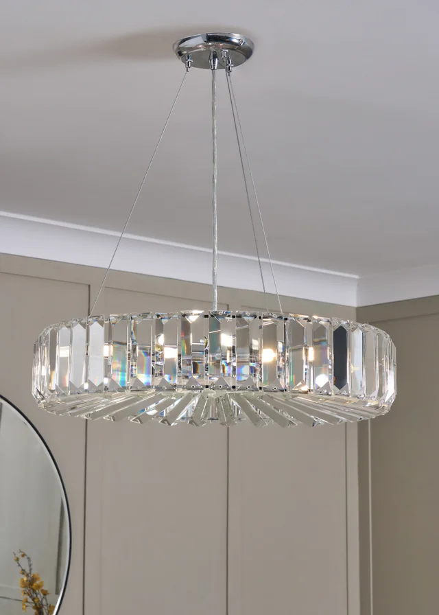 BHS Chrome Renee Crystal Pendant (35-115cm x 50cm)