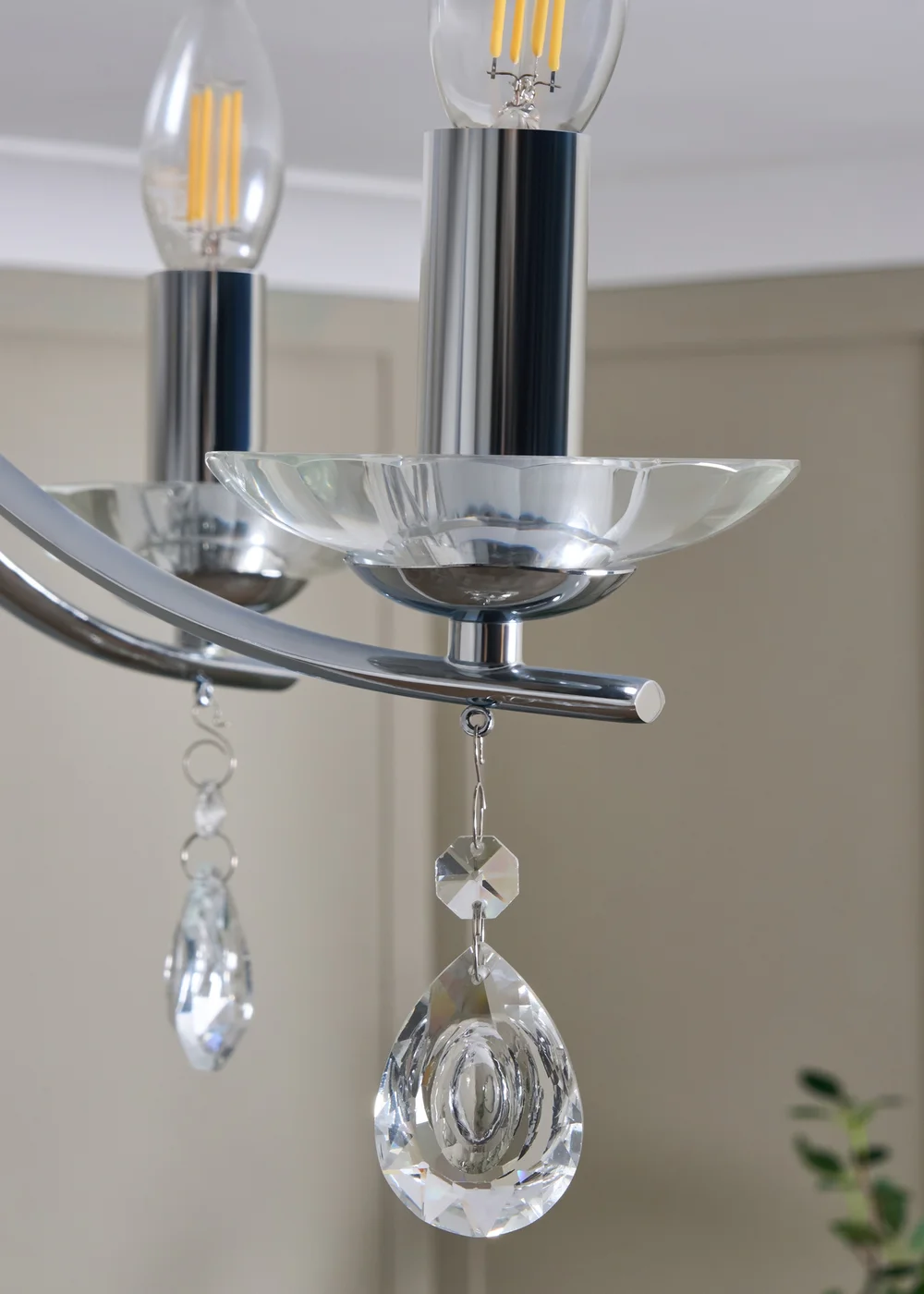 BHS Chrome Bugsy Flush Ceiling 5 Light (36cm x 55cm) - One Size Image 3