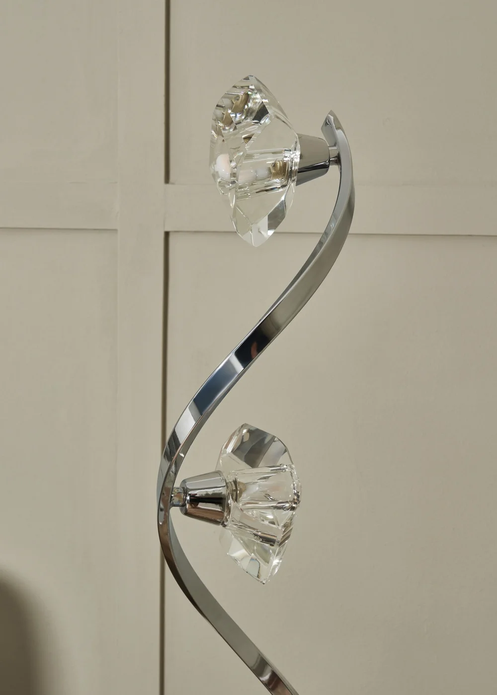 BHS Chrome Bella Twisted 4 Light Floor Lamp (130cm x 26cm) - One Size Image 3
