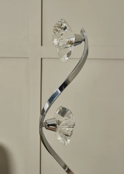 BHS Chrome Bella Twisted 4 Light Floor Lamp (130cm x 26cm) - One Size Image 3
