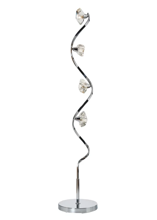 BHS Chrome Bella Twisted 4 Light Floor Lamp (130cm x 26cm) - One Size Image 5