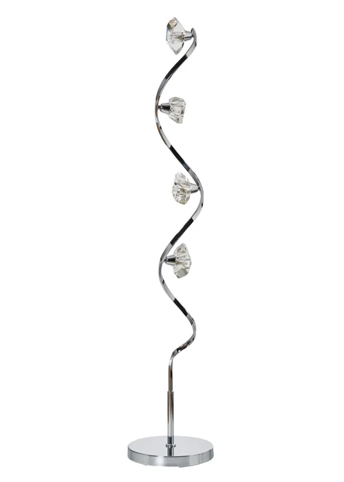 BHS Chrome Bella Twisted 4 Light Floor Lamp (130cm x 26cm) - One Size Image 4