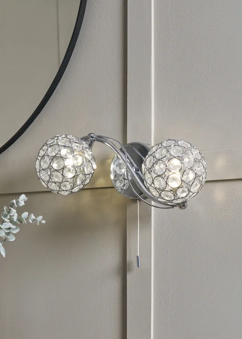 BHS Chrome Orianna Wall 2 Light (14cm x 31cm) - One Size Image 2