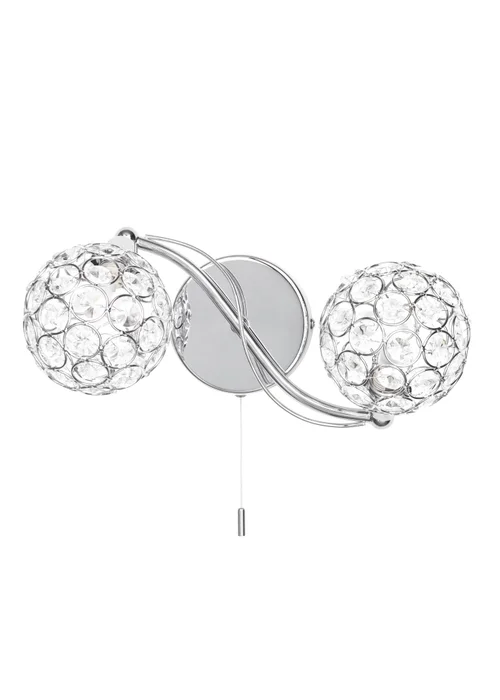 BHS Chrome Orianna Wall 2 Light (14cm x 31cm) - One Size Image 4