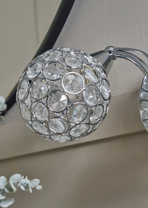 BHS Chrome Orianna Wall 2 Light (14cm x 31cm) - One Size Image 3