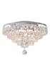BHS Chrome Elsa Crystal Diamond Effect Flush Ceiling Light (29cm x 55cm) - One Size Image 5