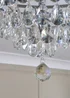 BHS Chrome Elsa Crystal Diamond Effect Flush Ceiling Light (29cm x 55cm) - One Size Image 3