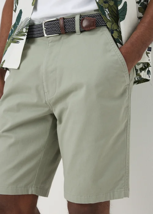 Lincoln Sage Green Belted Chino Shorts - 32 Image 1