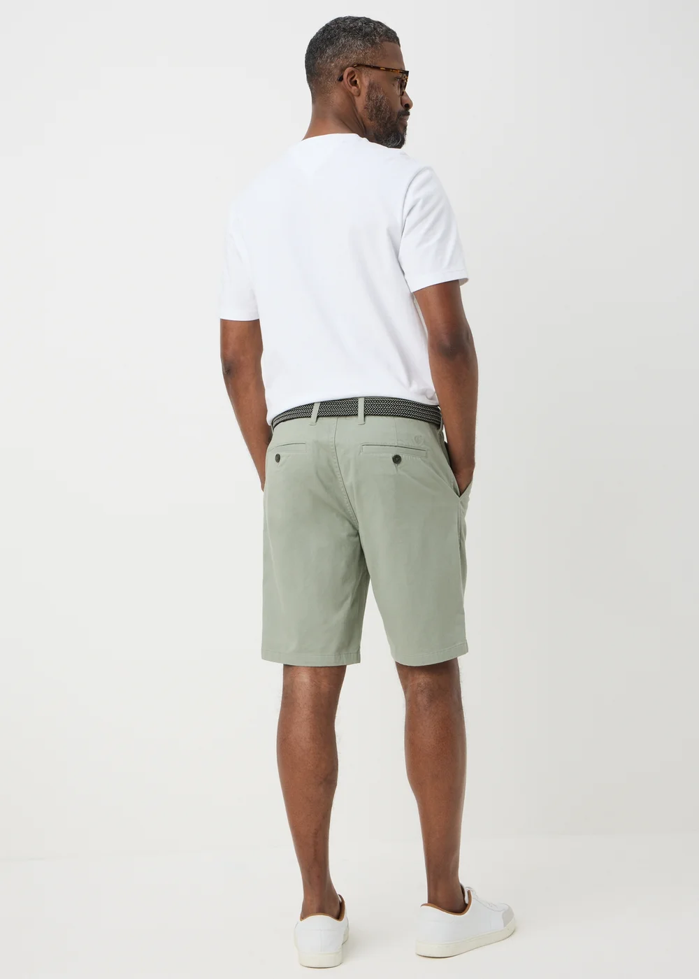 Lincoln Sage Green Belted Chino Shorts - 32 Image 3