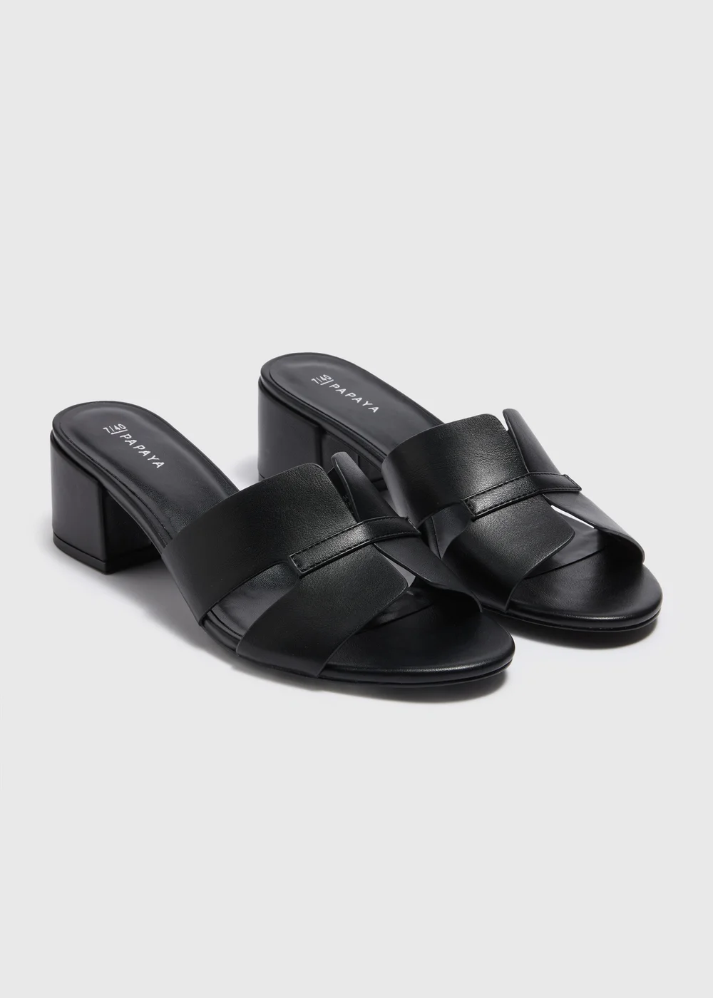 Black Mule Block Heels - 3 Image 1