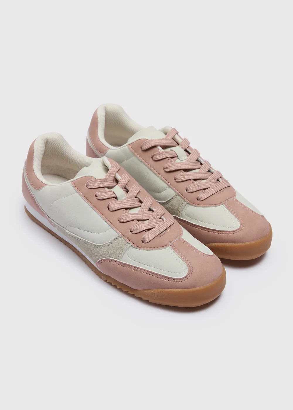 Pink Slim Retro Trainers - Size 3 Image 1