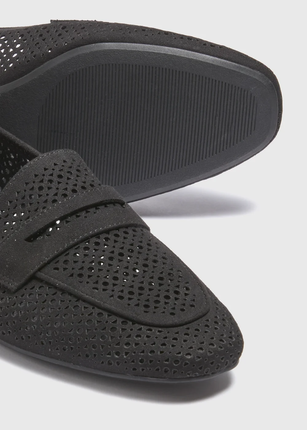 Black Laser Cut Loafers - Size 3 Image 2