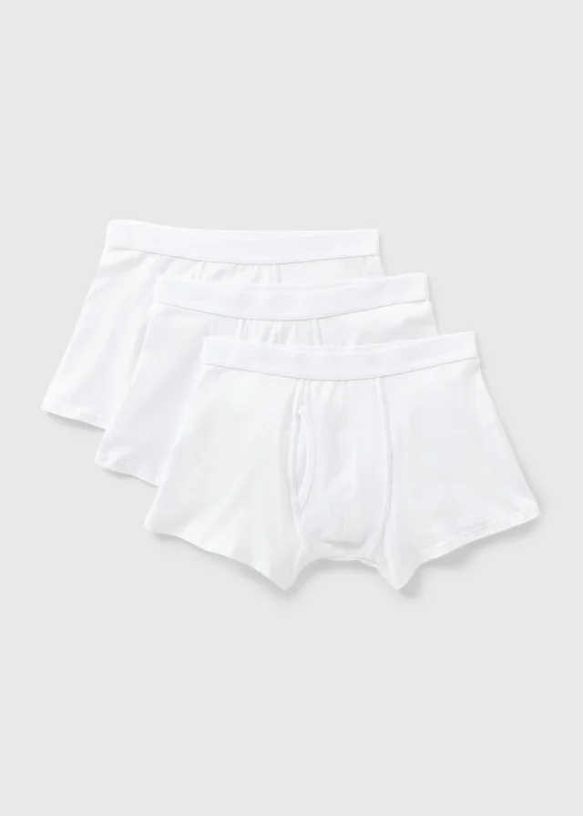 3 Pack White Trunks