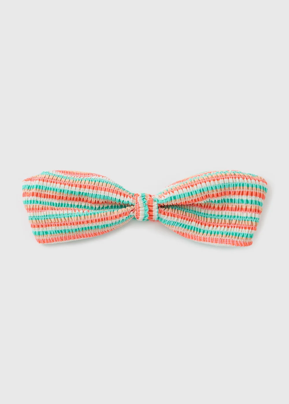 Coral Multi Stripe Bandeau Twist Bikini Top - 6 Image 3