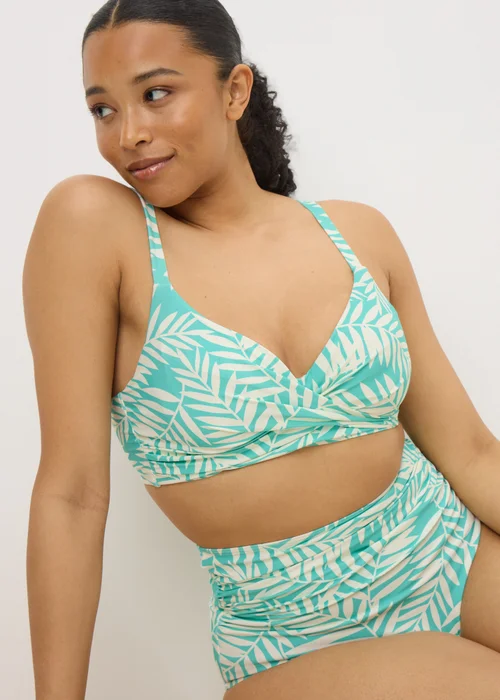 DD+ Blue Leaf Bikini Top - 32DD Image 1