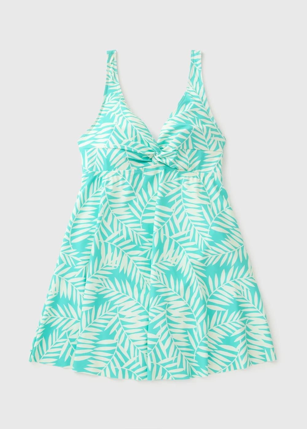 Blue Leaf Print Swimdress - 10 Image 3
