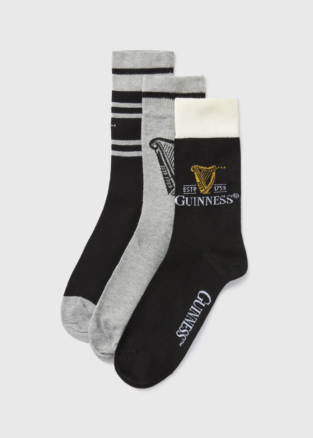 Guinness 3 Pack Black Socks - 6-8.5 Image 1