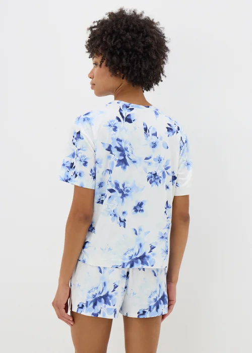 Blue Floral Shorts Pyjama Set - Extra small Image 2