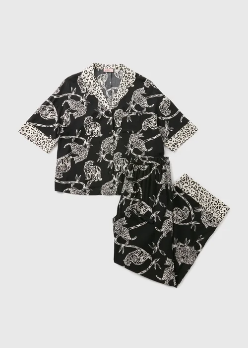 Black Animal Pyjama Set - Size 8 Image 3