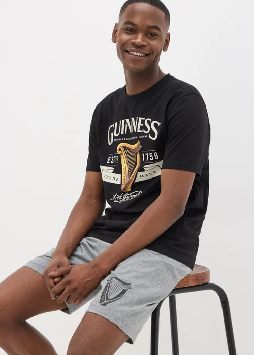Guinness Black Pyjama Short Set - Extra small Image 1