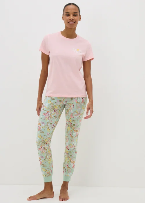Sage Green Ditsy Floral Pyjama Set - Extra small Image 1