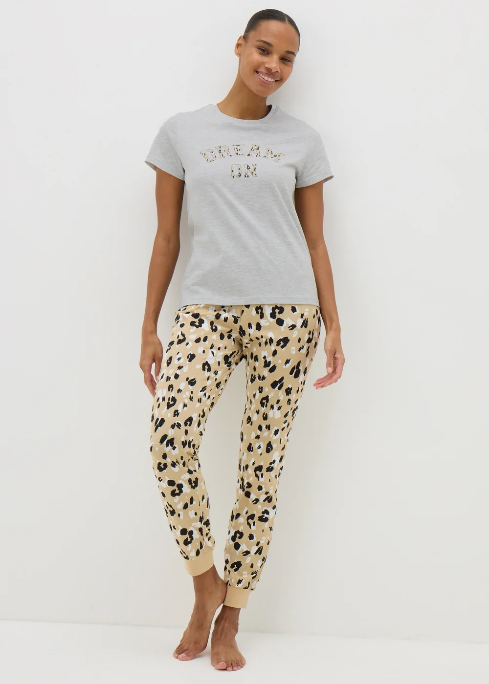 Grey Animal Print Dream On Pyjama Set - Extra small Image 2