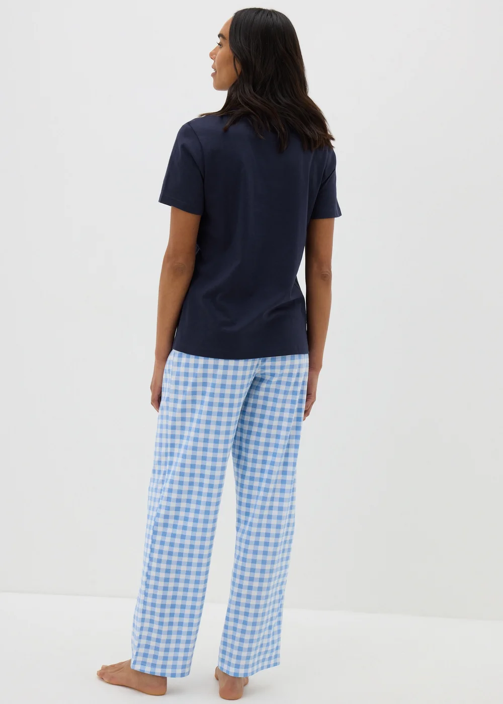 Navy Gingham Bonjour Pyjama Set - Extra small Image 2