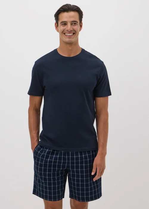 2 Pack Multi Woven Check Pyjama Shorts - Small Image 1