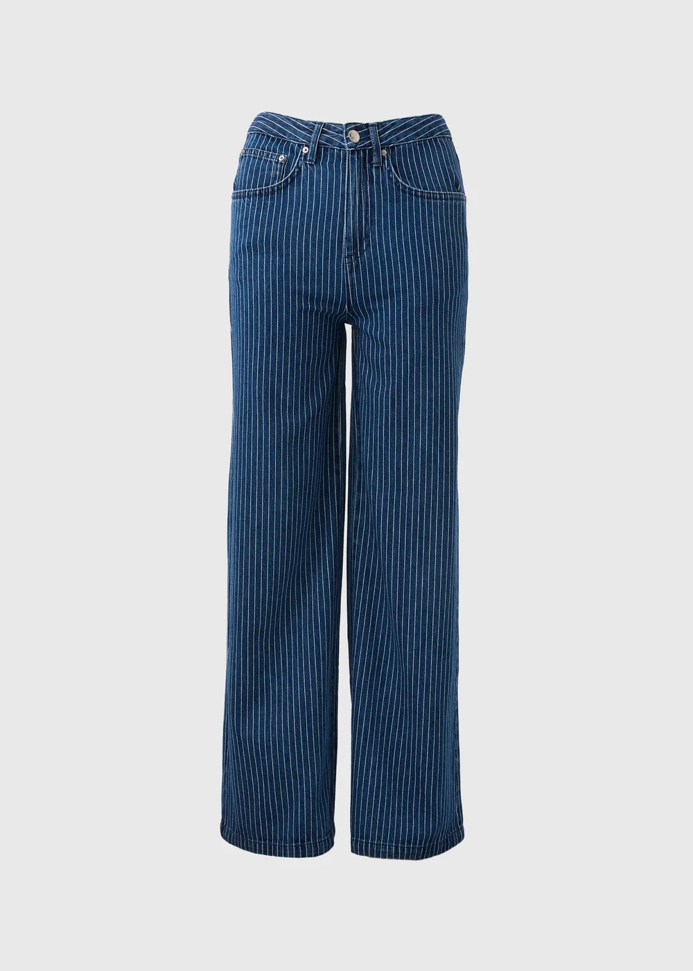 Blue Stripe Wide Leg Jeans - 8/L29 Image 4
