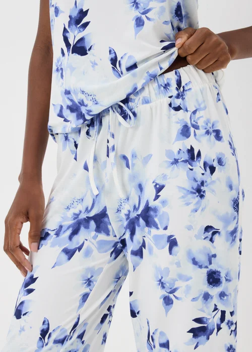 Blue Floral Long Pyjama Bottoms - Extra small Image 2