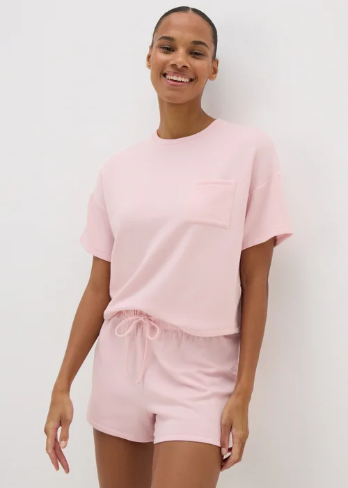 Pale Pink T-Shirt & Shorts Pyjama Set - Extra small Image 1
