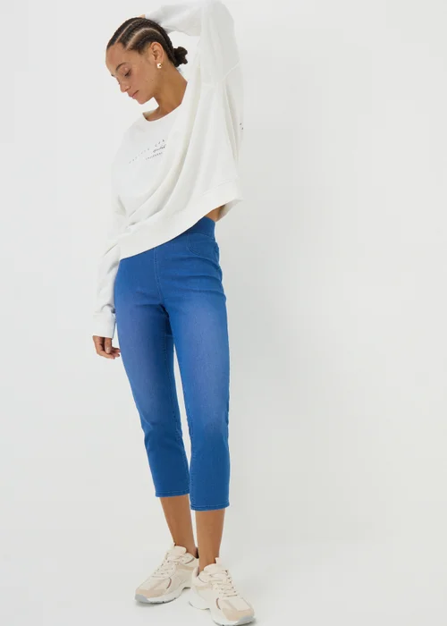 Blue Denim Rosie Cropped Jeggings - 8 Image 1