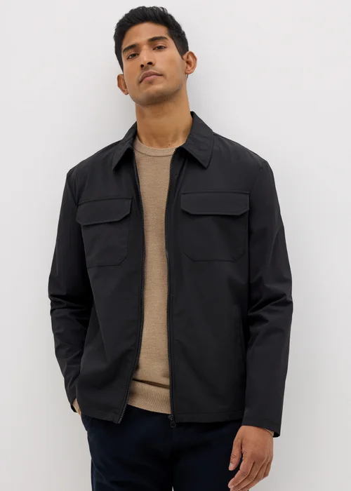 Black Smart Zip Up Shacket - S Image 1