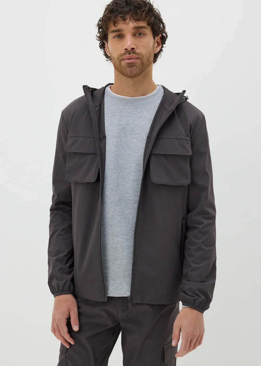 Charcoal Smart Windbreaker Jacket - XS Image 1