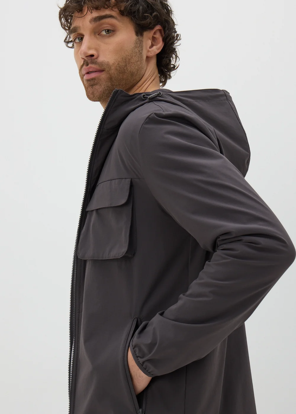 Charcoal Smart Windbreaker Jacket - XS Image 3