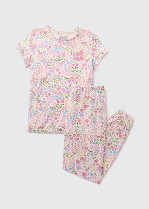 Pink Floral Lovely Mum Pyjama Set - Extra small Image 3