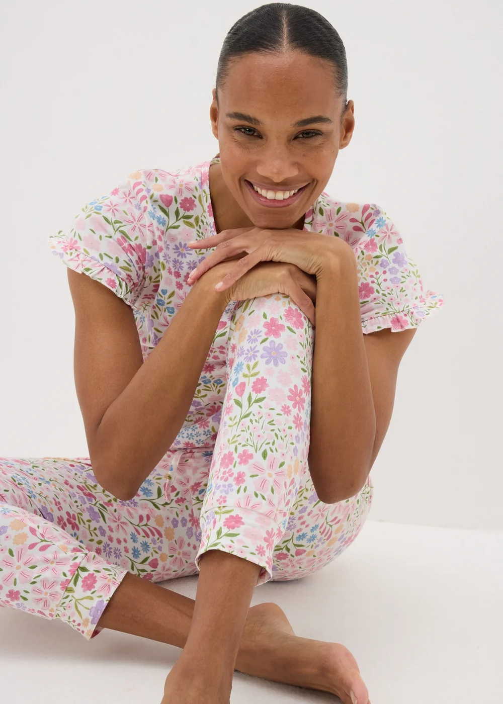 Pink Floral Lovely Mum Pyjama Set - Extra small Image 2