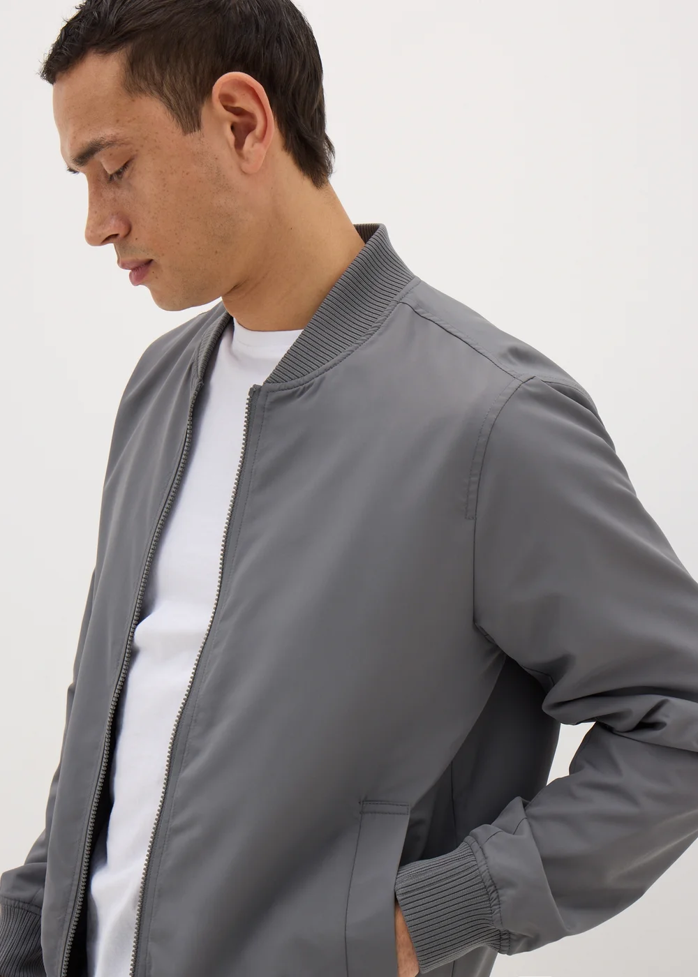 Grey Lightweight Bomber Jacket - S Image 2