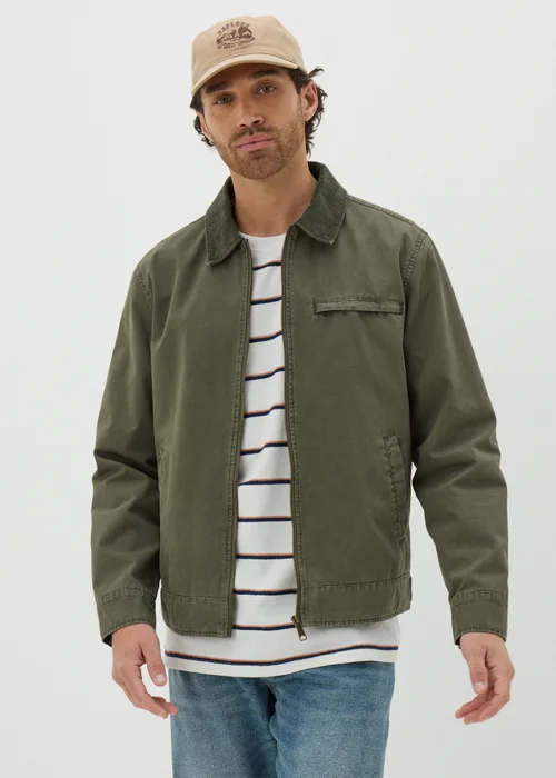 Khaki Canvas Chore Jacket - S Image 1